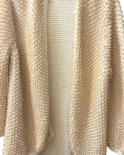 Vintage Magnolia Cream sequin faux pearl bead sweater Wedding shower par…