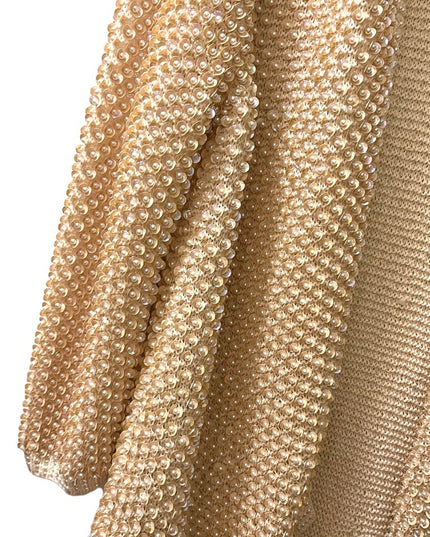 Vintage Magnolia Cream sequin faux pearl bead sweater Wedding shower par…
