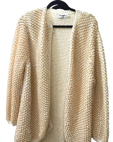 Vintage Magnolia Cream sequin faux pearl bead sweater Wedding shower par…