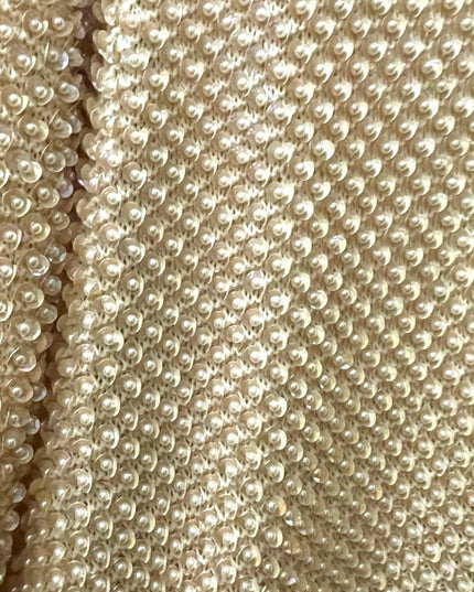 Vintage Magnolia Cream sequin faux pearl bead sweater Wedding shower par…