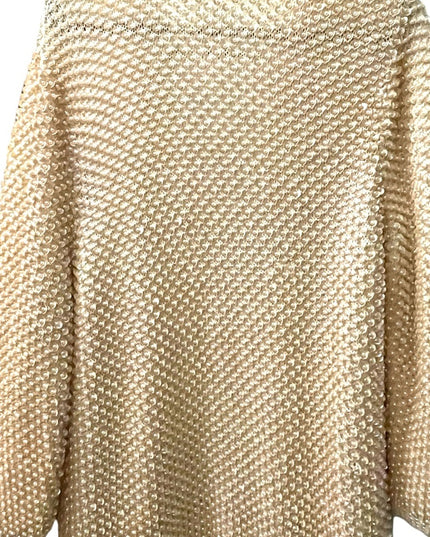 Vintage Magnolia Cream sequin faux pearl bead sweater Wedding shower par…