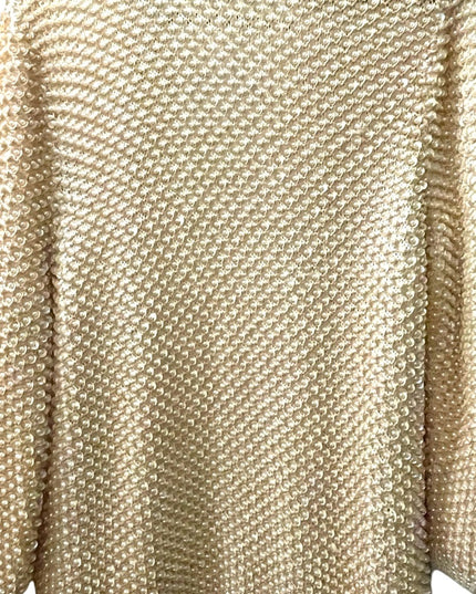 Vintage Magnolia Cream sequin faux pearl bead sweater Wedding shower par…