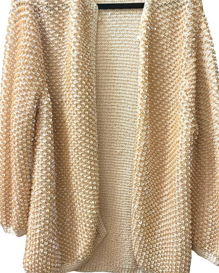 Vintage Magnolia Cream sequin faux pearl bead sweater Wedding shower par…