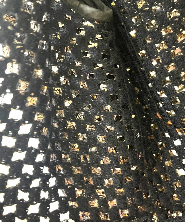 Vintage 1960s Enrico Serrati Gold sequin Sweater evening wear party bole…