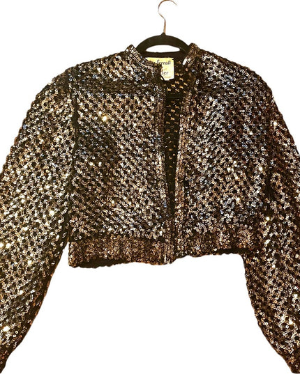 Vintage 1960s Enrico Serrati Gold sequin Sweater evening wear party bole…