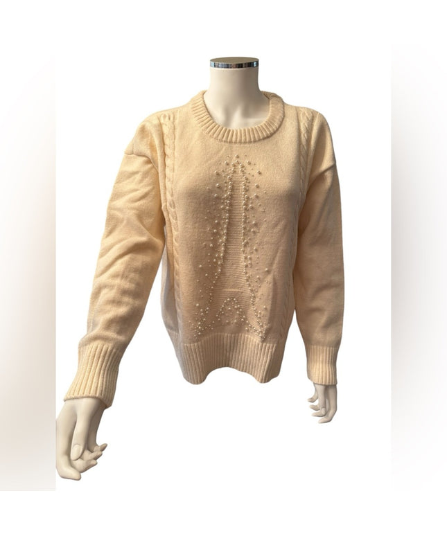 Karl Lagerfeld Sold out! Eiffel tower pearl sweater SZ M
