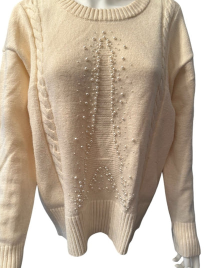 Karl Lagerfeld Sold out! Eiffel tower pearl sweater SZ M