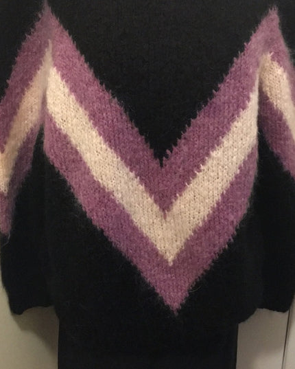 Beautiful Mohair wool chevron hand knit sweater Handmade knitted