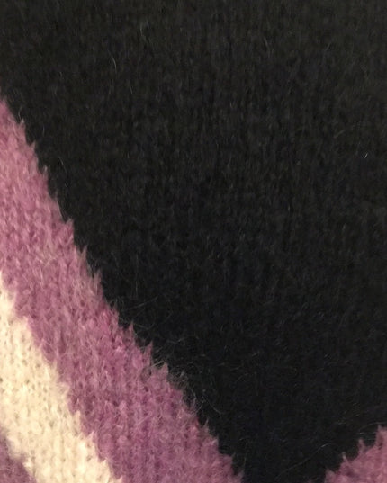 Beautiful Mohair wool chevron hand knit sweater Handmade knitted
