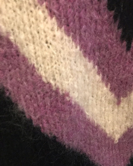 Beautiful Mohair wool chevron hand knit sweater Handmade knitted