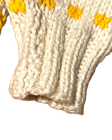 Vintage Handmade Knitted Antique Car Intarsia sweater Cardigan White zip…