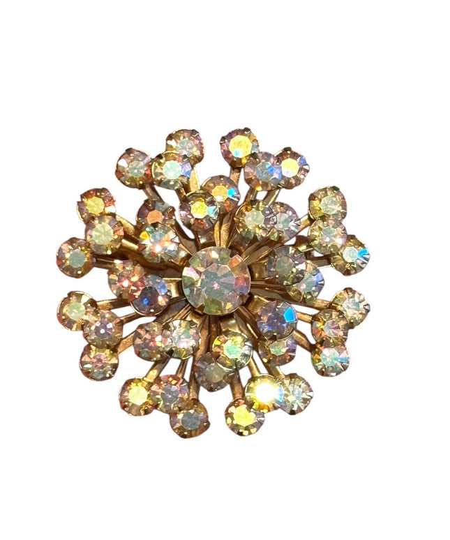 Vintage Triad Gold plt Stunning sparkly AB Crystal Brooch