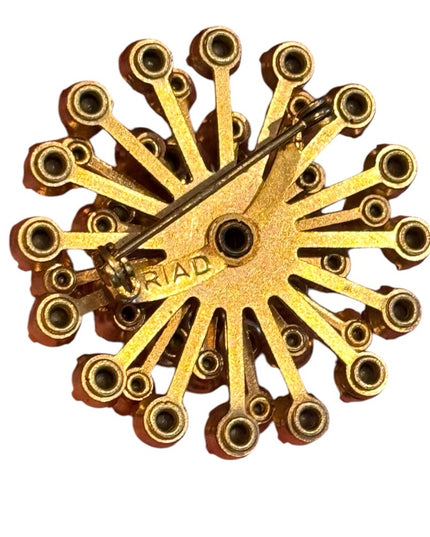Vintage Triad Gold plt Stunning sparkly AB Crystal Brooch