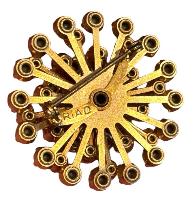 Vintage Triad Gold plt Stunning sparkly AB Crystal Brooch