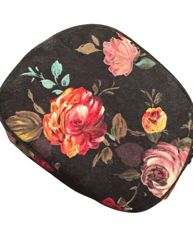 Vintage Cotton lovely Oscar de la Renta Floral Cosmetic Bag