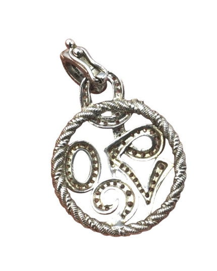 Judith Ripka Retired Love textured Pendant with CZ Crystals