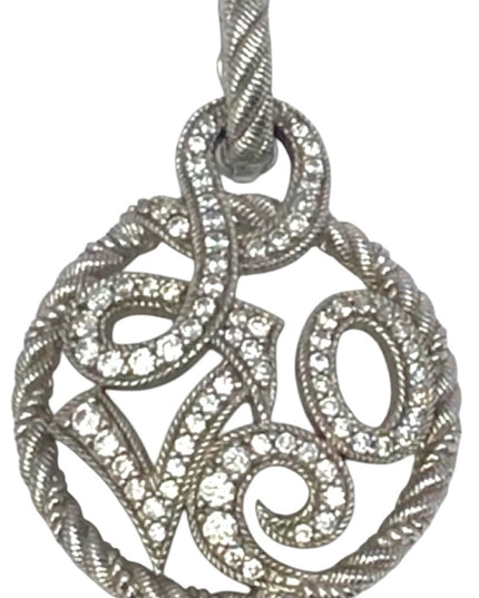 Judith Ripka Retired Love textured Pendant with CZ Crystals