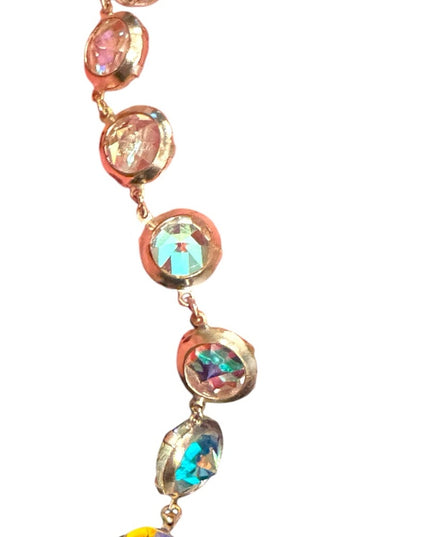 Iridescent Vintage Japan AB  Crystal sparkly bezel set
link  Necklace
