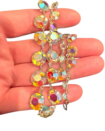 Iridescent Vintage Japan AB  Crystal sparkly bezel set
link  Necklace