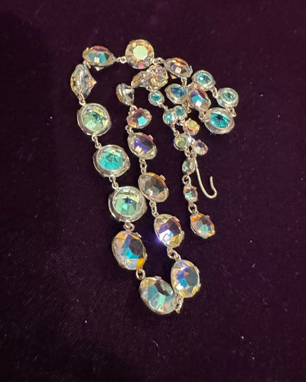 Iridescent Vintage Japan AB  Crystal sparkly bezel set
link  Necklace