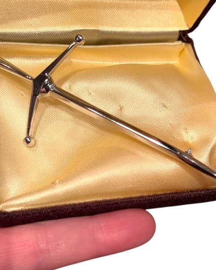 Vintage Carrick Silver plt Scottish Celtic Sword Brooch Boxed kilt pin