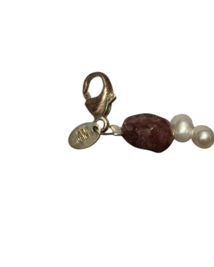 Vintage Sajen 925 Sterling Silver Necklace Garnet amethyst MOP fancy pendant