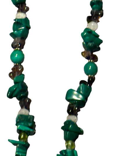 Elegant SAJEN Sterking silver 925 malachite MOP Peridot Green Beaded Necklace