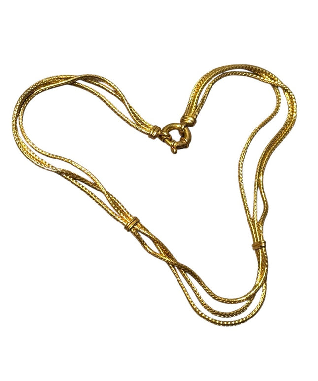 Elegant Gold Filled Vintage 3 strand fancy Necklace