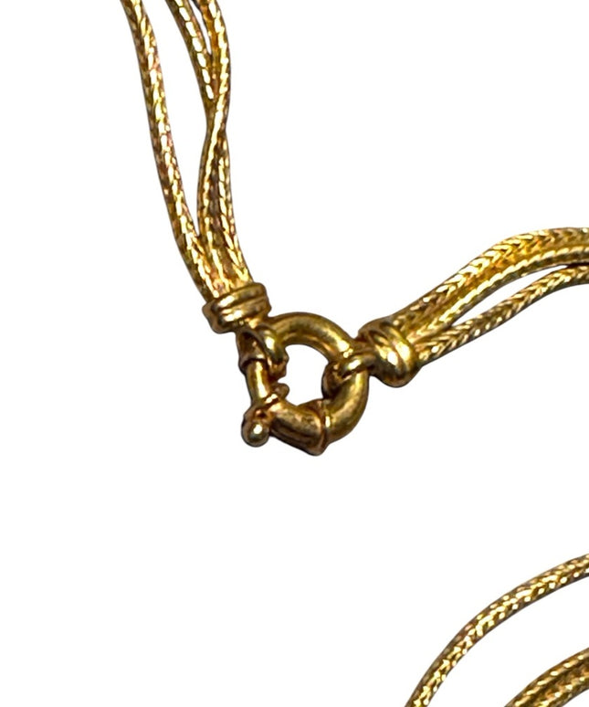 Elegant Gold Filled Vintage 3 strand fancy Necklace