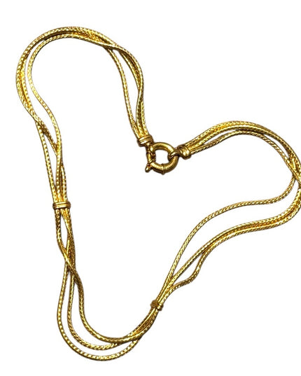 Elegant Gold Filled Vintage 3 strand fancy Necklace