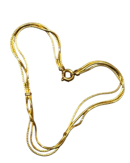 Elegant Gold Filled Vintage 3 strand fancy Necklace
