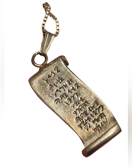 Vintage Bible Society Israel 925  Pendant with Hebrew Inscription