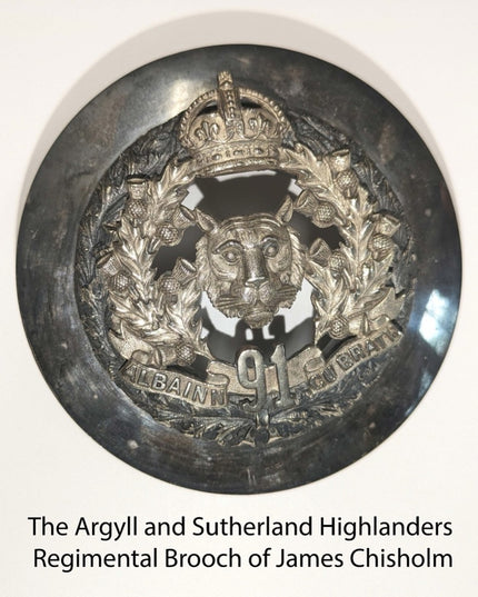Antique RARE  WWI Argyll Sutherland Highlanders Regimental Brooch James Chisholm