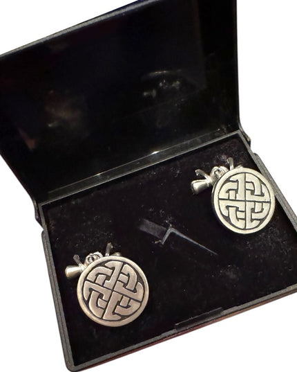NIB Vintage St Justin Celtic Knot Silver Cufflinks Boxed
