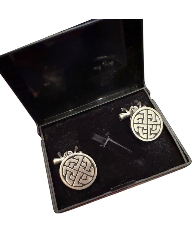 NIB Vintage St Justin Celtic Knot Silver Cufflinks Boxed