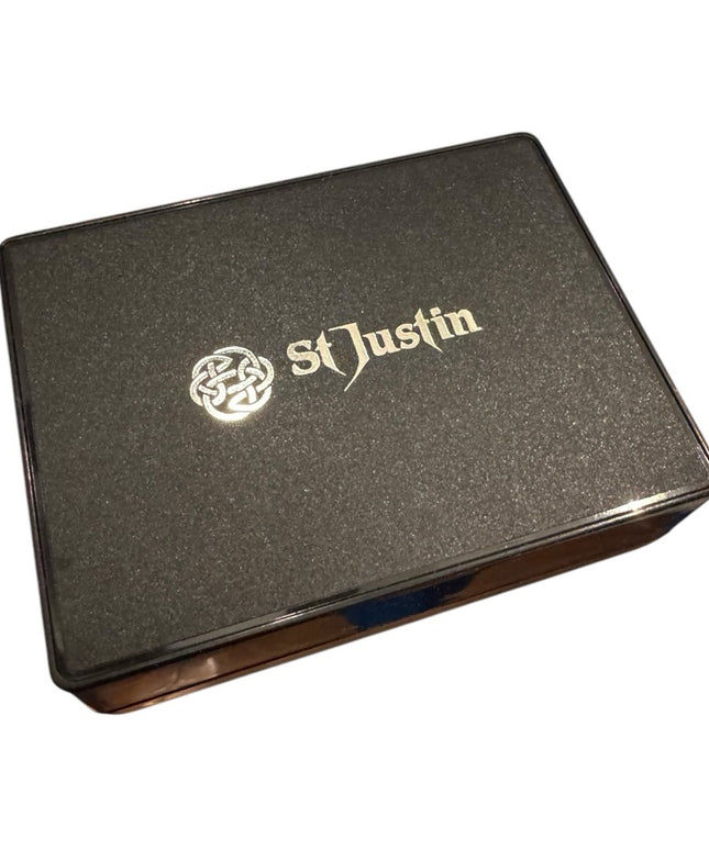 NIB Vintage St Justin Celtic Knot Silver Cufflinks Boxed