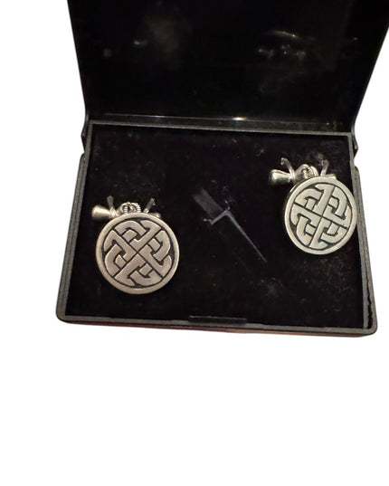 NIB Vintage St Justin Celtic Knot Silver Cufflinks Boxed
