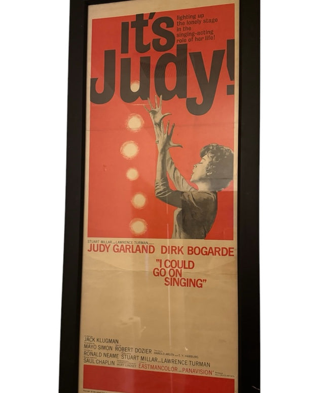 Vintage Authentic Judy Garland Movie Poster  1963 Mid century decor framed