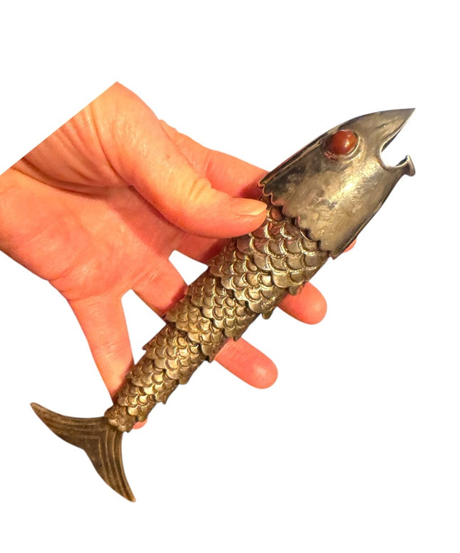 Vintage 1950s Bar ware Silver Fish-Shaped 1950s Bottle Opener Mexico Rare
