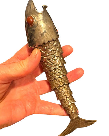 Vintage 1950s Bar ware Silver Fish-Shaped 1950s Bottle Opener Mexico Rare
