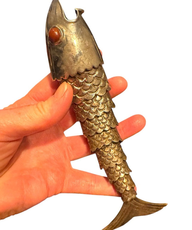 Vintage 1950s Bar ware Silver Fish-Shaped 1950s Bottle Opener Mexico Rare