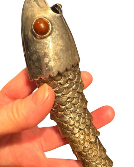 Vintage 1950s Bar ware Silver Fish-Shaped 1950s Bottle Opener Mexico Rare