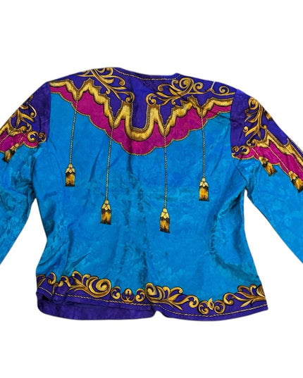Vintage Tealy Blue? Purple pink gold 1980s Stunning magestic jacket occasions