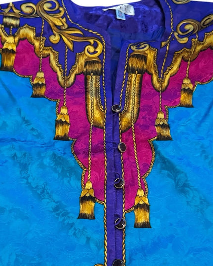 Vintage Tealy Blue? Purple pink gold 1980s Stunning magestic jacket occasions
