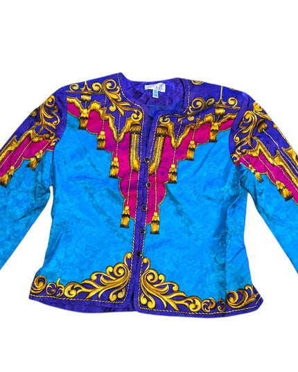 Vintage Tealy Blue? Purple pink gold 1980s Stunning magestic jacket occasions