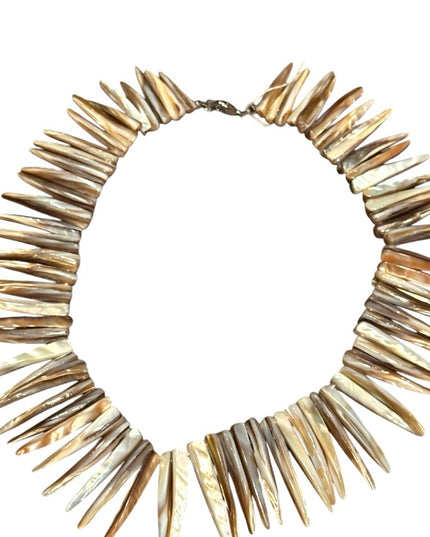 Unique Vintage Abalone Spike Shell Necklace