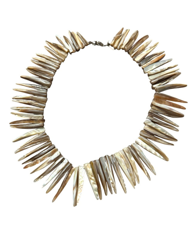 Unique Vintage Abalone Spike Shell Necklace