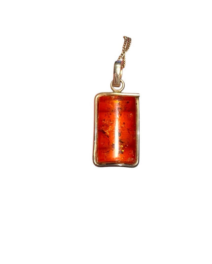 Vintage stunning Russian Baltic Honey Amber Pendant Necklace
