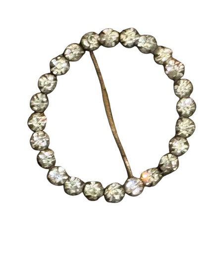 Elegant Vintage Clear Crystal Rhinestone Infinity scarf clip 1940s CZECH