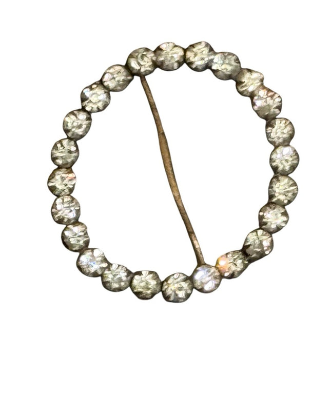 Elegant Vintage Clear Crystal Rhinestone Infinity scarf clip 1940s CZECH